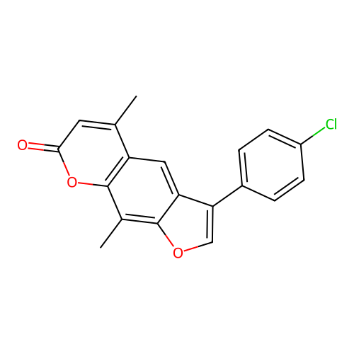 3-(4-chlorophenyl)-5,9-dimethyl-7H-furo[3,2-g]chromen-7-one structure
