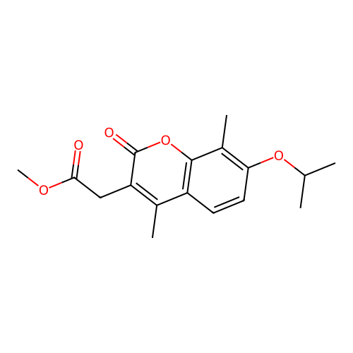 methyl 2-(7-isopropoxy-4,8-dimethyl-2-oxo-2H-chromen-3-yl)acetate structure