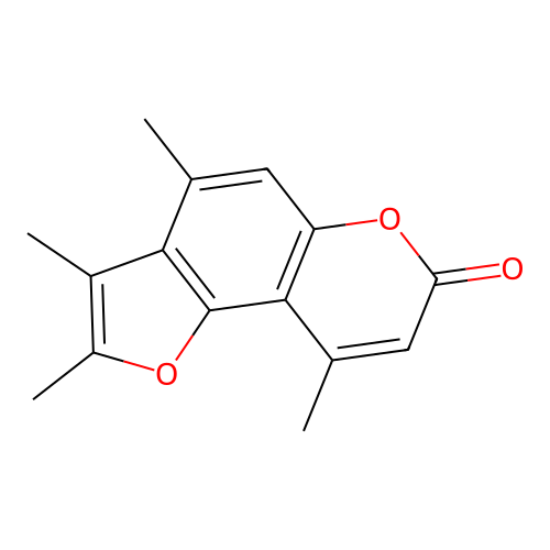 2,3,4,9-tetramethyl-7H-furo[2,3-f]chromen-7-one structure