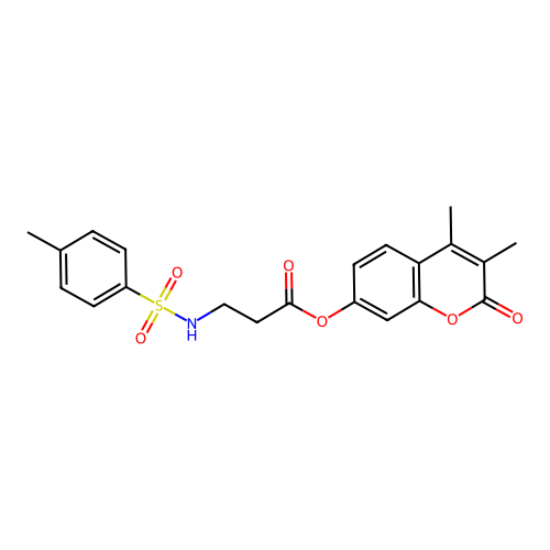 3,4-dimethyl-2-oxo-2H-chromen-7-yl N-[(4-methylphenyl)sulfonyl]-beta-alaninate structure