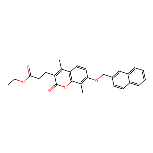 ethyl 3-[4,8-dimethyl-7-(2-naphthylmethoxy)-2-oxo-2H-chromen-3-yl]propanoate structure