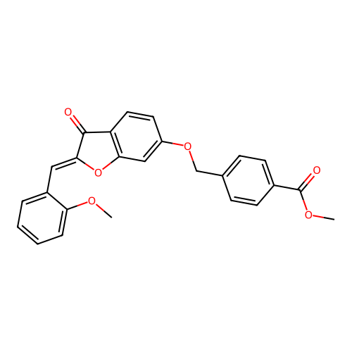 (Z)-methyl 4-(((2-(2-methoxybenzylidene)-3-oxo-2,3-dihydrobenzofuran-6-yl)oxy)methyl)benzoate structure