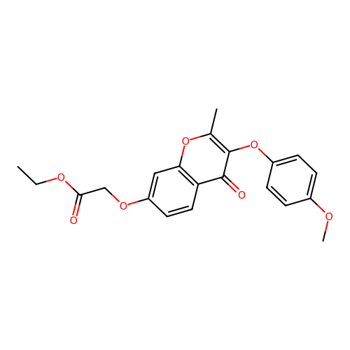 ethyl 2-((3-(4-methoxyphenoxy)-2-methyl-4-oxo-4H-chromen-7-yl)oxy)acetate structure