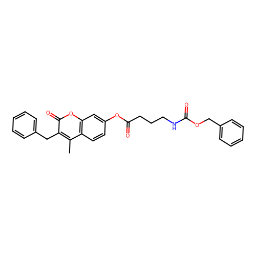 3-benzyl-4-methyl-2-oxo-2H-chromen-7-yl 4-{[(benzyloxy)carbonyl]amino}butanoate structure