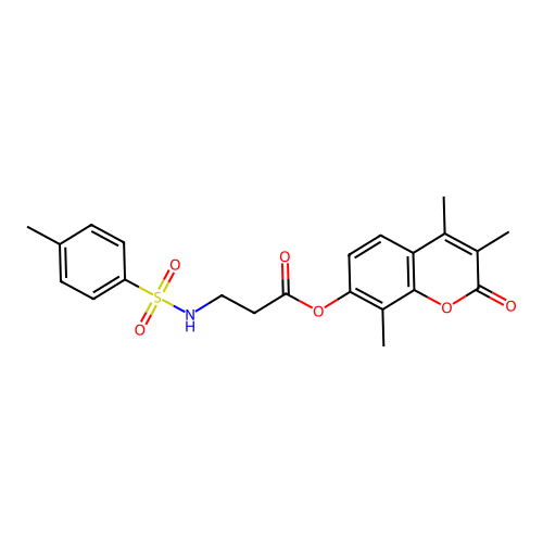 3,4,8-trimethyl-2-oxo-2H-chromen-7-yl 3-(4-methylphenylsulfonamido)propanoate structure