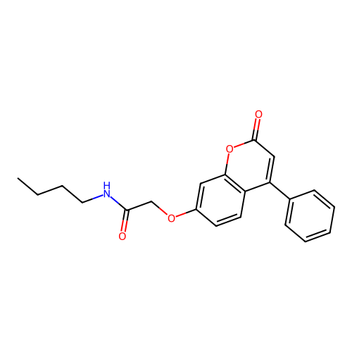 N-butyl-2-(2-oxo-4-phenylchromen-7-yl)oxyacetamide structure