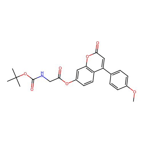 4-(4-methoxyphenyl)-2-oxo-2H-chromen-7-yl N-(tert-butoxycarbonyl)glycinate structure