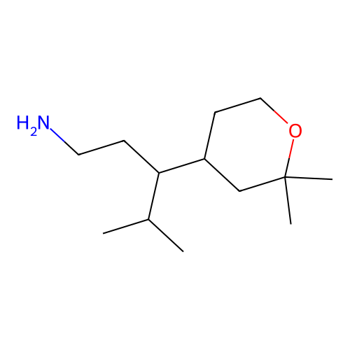 3-(2,2-Dimethyloxan-4-yl)-4-methylpentan-1-amine structure