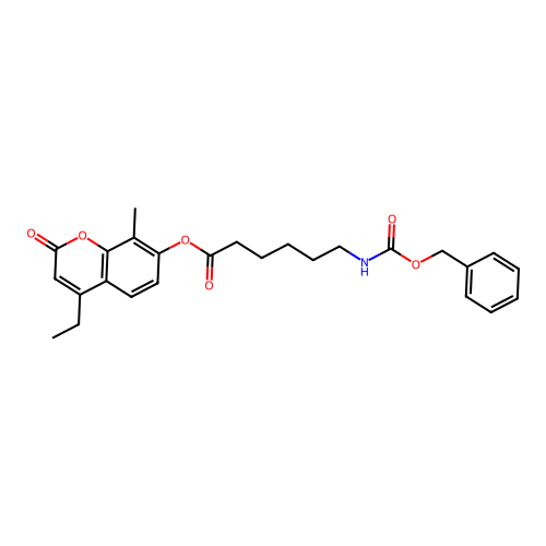 4-ethyl-8-methyl-2-oxo-2H-chromen-7-yl 6-(((benzyloxy)carbonyl)amino)hexanoate structure