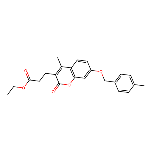 ethyl 3-{4-methyl-7-[(4-methylbenzyl)oxy]-2-oxo-2H-chromen-3-yl}propanoate structure