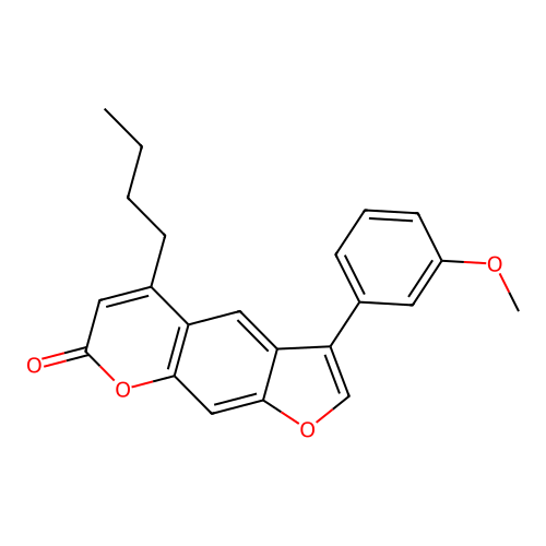 5-butyl-3-(3-methoxyphenyl)-7H-furo[3,2-g]chromen-7-one structure