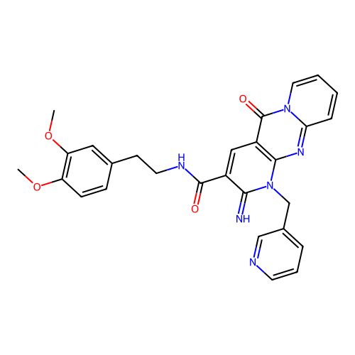 N-(3,4-dimethoxyphenethyl)-2-imino-5-oxo-1-(pyridin-3-ylmethyl)-2,5-dihydro-1H-dipyrido[1,2-a:2',3'-d]pyrimidine-3-carboxamide structure