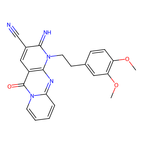 1-(3,4-dimethoxyphenethyl)-2-imino-5-oxo-1,5-dihydro-2H-dipyrido[1,2-a:2,3-d]pyrimidin-3-yl cyanide structure