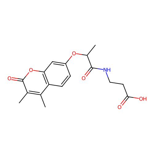 N-{2-[(3,4-dimethyl-2-oxo-2H-chromen-7-yl)oxy]propanoyl}-beta-alanine structure