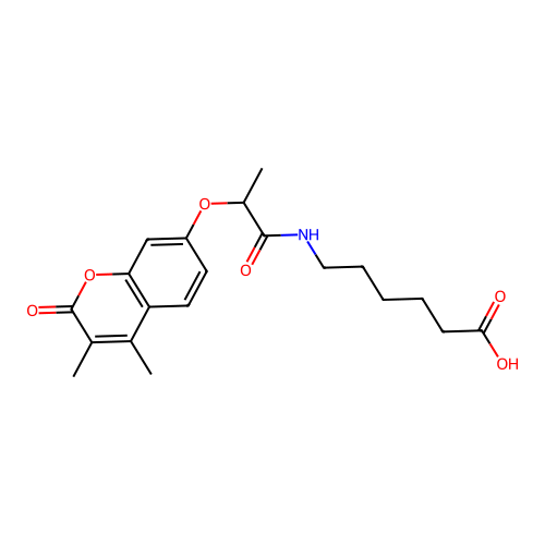 6-[2-(3,4-Dimethyl-2-oxochromen-7-yl)oxypropanoylamino]hexanoic acid structure
