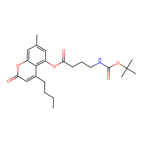 4-butyl-7-methyl-2-oxo-2H-chromen-5-yl 4-[(tert-butoxycarbonyl)amino]butanoate structure
