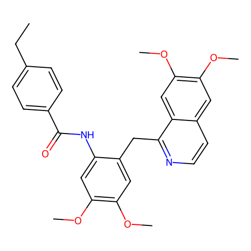 N-(2-((6,7-dimethoxyisoquinolin-1-yl)methyl)-4,5-dimethoxyphenyl)-4-ethylbenzamide structure