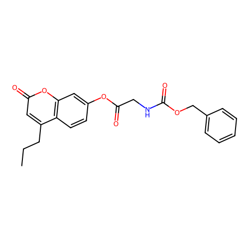 2-oxo-4-propyl-2H-chromen-7-yl N-[(benzyloxy)carbonyl]glycinate structure