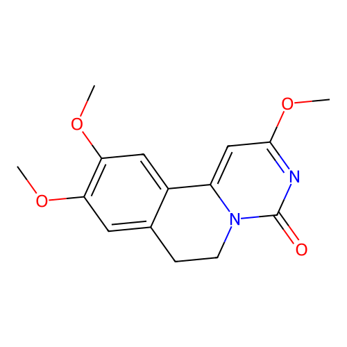 2,9,10-trimethoxy-6,7-dihydro-4H-pyrimido[6,1-a]isoquinolin-4-one structure
