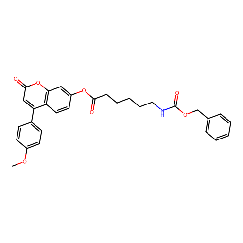 4-(4-methoxyphenyl)-2-oxo-2H-chromen-7-yl 6-(((benzyloxy)carbonyl)amino)hexanoate structure