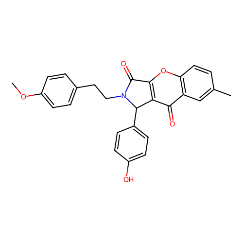 1-(4-hydroxyphenyl)-2-(4-methoxyphenethyl)-7-methyl-1,2-dihydrochromeno[2,3-c]pyrrole-3,9-dione structure