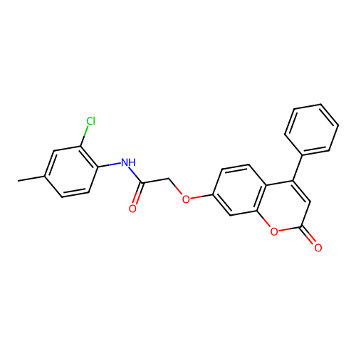 N-(2-chloro-4-methylphenyl)-2-((2-oxo-4-phenyl-2H-chromen-7-yl)oxy)acetamide structure