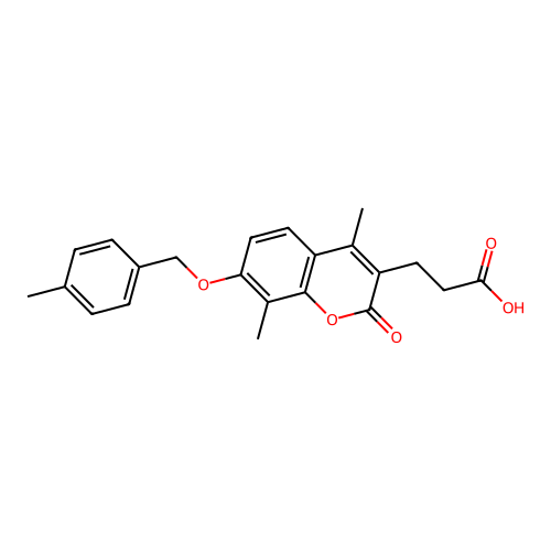 3-{4,8-dimethyl-7-[(4-methylbenzyl)oxy]-2-oxo-2H-chromen-3-yl}propanoic acid structure