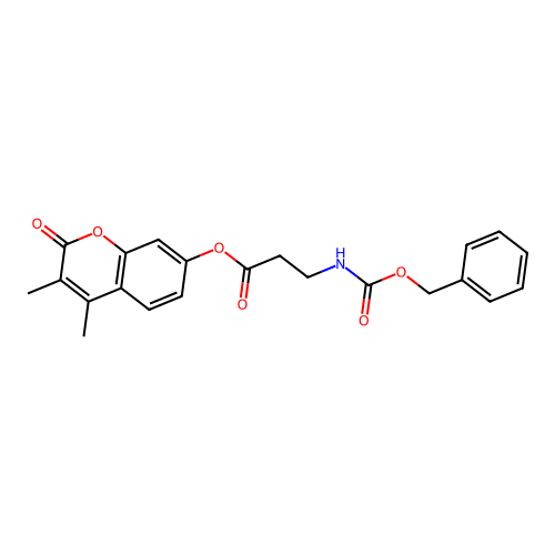 3,4-dimethyl-2-oxo-2H-chromen-7-yl N-[(benzyloxy)carbonyl]-beta-alaninate structure