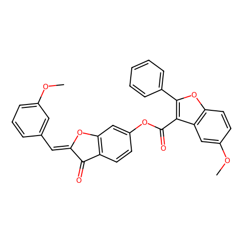 (Z)-2-(3-methoxybenzylidene)-3-oxo-2,3-dihydrobenzofuran-6-yl 5-methoxy-2-phenylbenzofuran-3-carboxylate structure