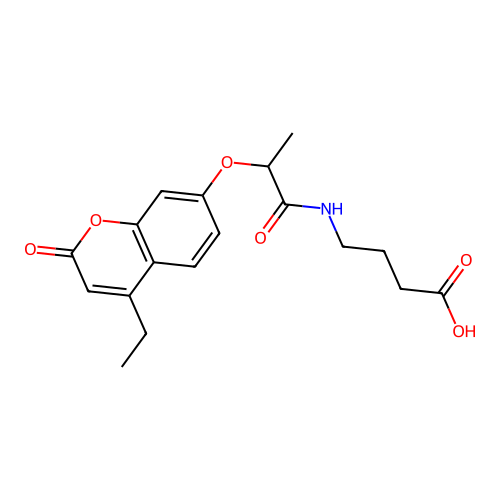 4-(2-((4-ethyl-2-oxo-2H-chromen-7-yl)oxy)propanamido)butanoic acid structure
