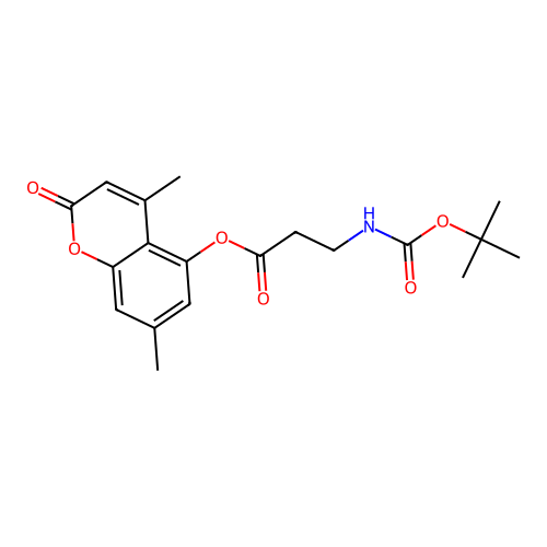 4,7-dimethyl-2-oxo-2H-chromen-5-yl N-(tert-butoxycarbonyl)-beta-alaninate structure