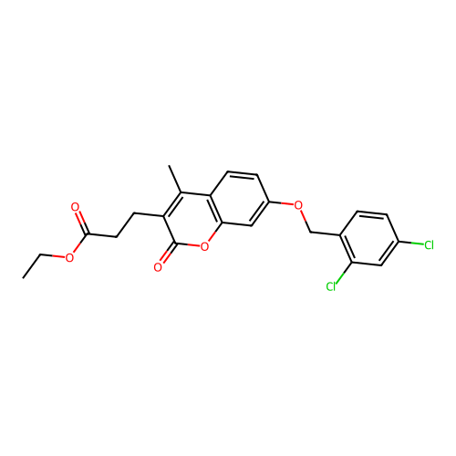 ethyl 3-{7-[(2,4-dichlorobenzyl)oxy]-4-methyl-2-oxo-2H-chromen-3-yl}propanoate structure