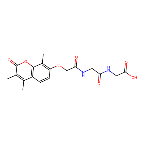 N-{[(3,4,8-trimethyl-2-oxo-2H-chromen-7-yl)oxy]acetyl}glycylglycine structure