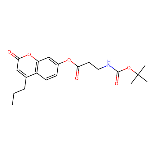 2-oxo-4-propyl-2H-chromen-7-yl 3-((tert-butoxycarbonyl)amino)propanoate structure