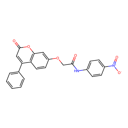 N-(4-nitrophenyl)-2-((2-oxo-4-phenyl-2H-chromen-7-yl)oxy)acetamide structure