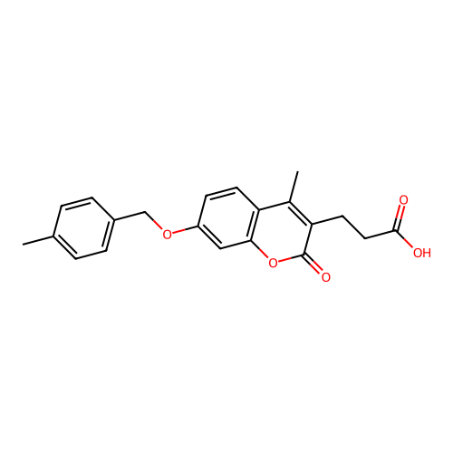 3-{4-methyl-7-[(4-methylbenzyl)oxy]-2-oxo-2H-chromen-3-yl}propanoic acid structure