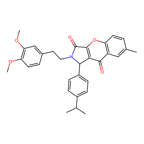 2-(3,4-dimethoxyphenethyl)-1-(4-isopropylphenyl)-7-methyl-1,2-dihydrochromeno[2,3-c]pyrrole-3,9-dione structure