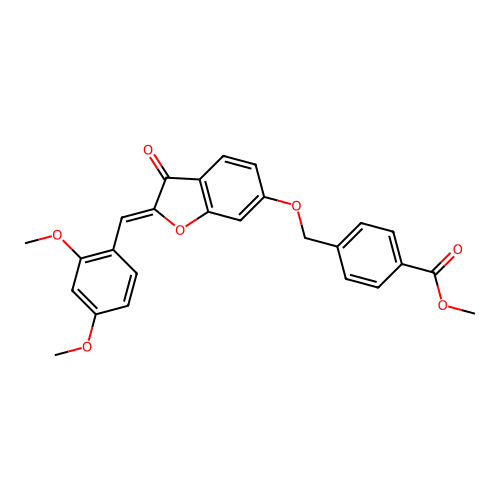 Methyl 4-[[2-[(2,4-dimethoxyphenyl)methylidene]-3-oxo-benzofuran-6-yl]oxymethyl]benzoate structure