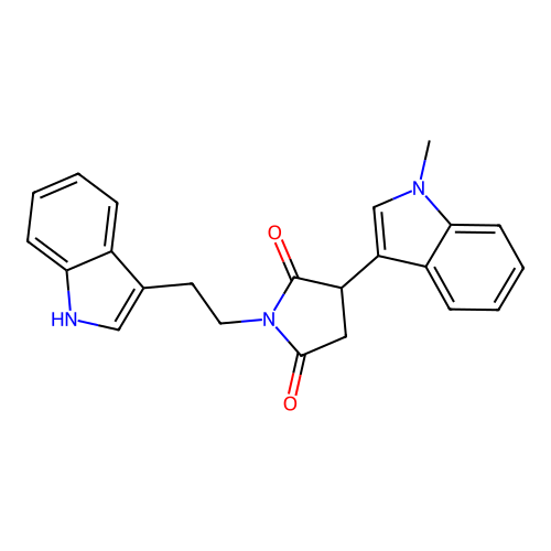 1-(2-(1H-indol-3-yl)ethyl)-3-(1-methyl-1H-indol-3-yl)pyrrolidine-2,5-dione structure