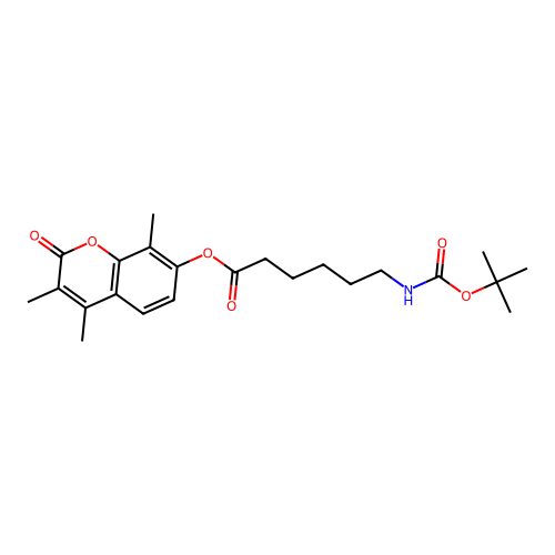 3,4,8-trimethyl-2-oxo-2H-chromen-7-yl 6-((tert-butoxycarbonyl)amino)hexanoate structure