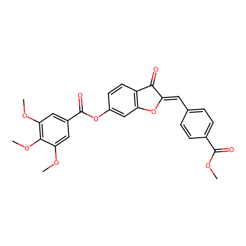 (Z)-2-(4-(methoxycarbonyl)benzylidene)-3-oxo-2,3-dihydrobenzofuran-6-yl 3,4,5-trimethoxybenzoate structure