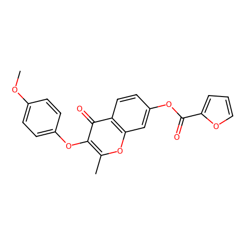 3-(4-methoxyphenoxy)-2-methyl-4-oxo-4H-chromen-7-yl furan-2-carboxylate structure