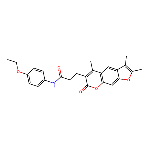 N-(4-ethoxyphenyl)-3-(2,3,5-trimethyl-7-oxo-7H-furo[3,2-g]chromen-6-yl)propanamide structure