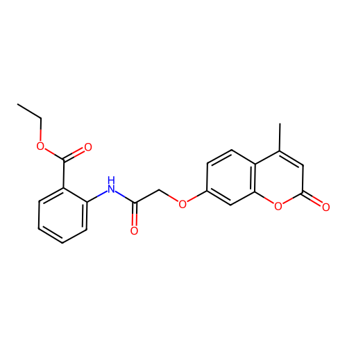 ethyl 2-(2-((4-methyl-2-oxo-2H-chromen-7-yl)oxy)acetamido)benzoate structure