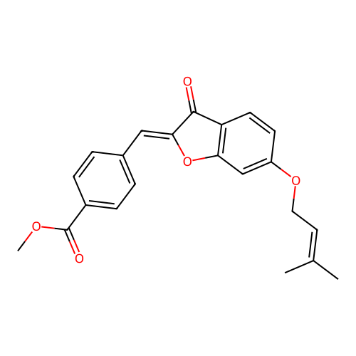 (Z)-methyl 4-((6-((3-methylbut-2-en-1-yl)oxy)-3-oxobenzofuran-2(3H)-ylidene)methyl)benzoate structure