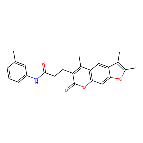 N-(m-tolyl)-3-(2,3,5-trimethyl-7-oxo-7H-furo[3,2-g]chromen-6-yl)propanamide structure