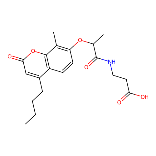 N-{2-[(4-butyl-8-methyl-2-oxo-2H-chromen-7-yl)oxy]propanoyl}-beta-alanine structure
