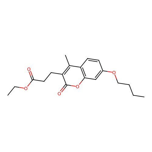 ethyl 3-(7-butoxy-4-methyl-2-oxo-2H-chromen-3-yl)propanoate structure