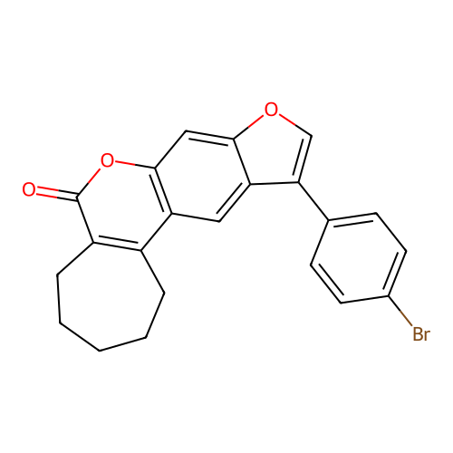 11-(4-bromophenyl)-2,3,4,5-tetrahydrocyclohepta[c]furo[3,2-g]chromen-6(1H)-one structure