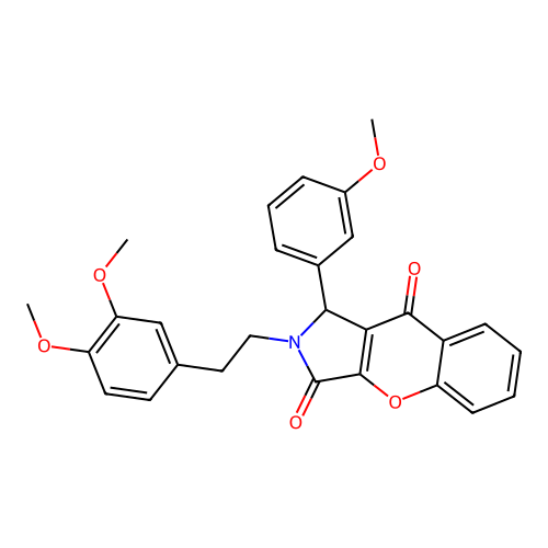 2-(3,4-dimethoxyphenethyl)-1-(3-methoxyphenyl)-1,2-dihydrochromeno[2,3-c]pyrrole-3,9-dione structure